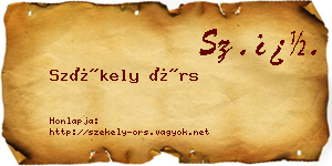 Székely Örs névjegykártya