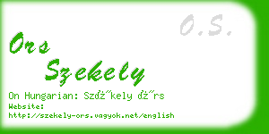 ors szekely business card